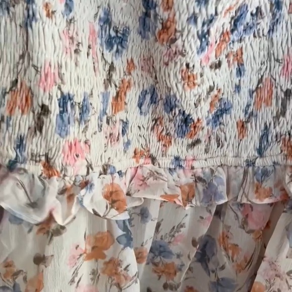 🆕 NWT Arula LOLAH Tiered Smocked Floral Maxi Dress B 2X XXL 18 Plus Sexy Slit - Picture 8 of 11